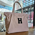 ESVAN Corduroy Yoga Tote Bag Gifts for Women Drawstring Yoga Mat Bag for Office Workout Travel Carryall Pilates Gym