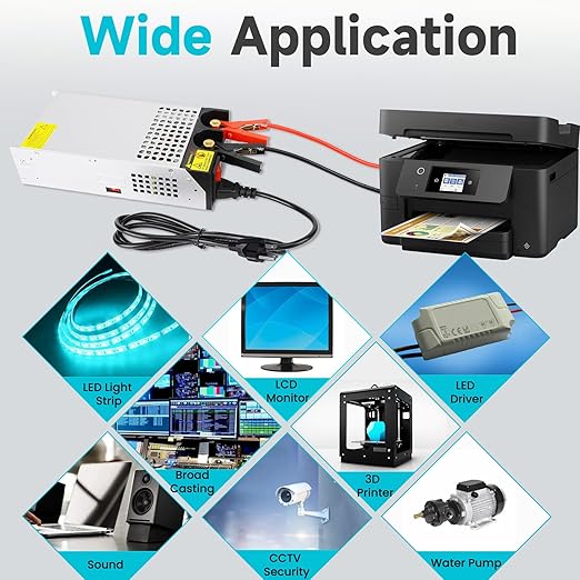DC 12V 125A 1500W Power Supply 110V AC to 12V DC Converter Power Supply Adapter 125A 1500W Switch Transformer for Motor Pump CCTV Security Camera Car Stereo 3D Printer Device