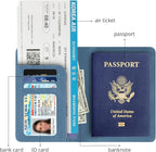 Passport Holder for Travel Essentials,RFID Blocking Passport Cover Wallet Card Case for Women and Men (Navy Blue)