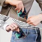Credit Card Holder, Mini Aluminum Card Wallet RFID Blocking Slim Metal Hard Card Case for Women Men, Pretty Cat