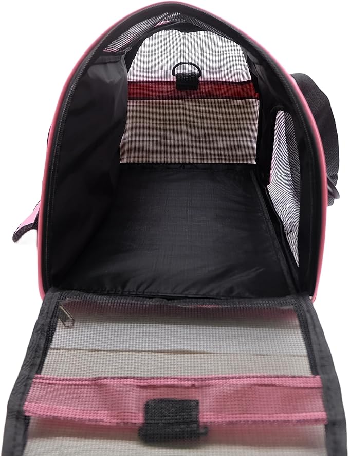 ZaneSun Cat Carrier,Soft-Sided Pet Travel Carrier for Cats,Dogs Puppy Comfort Portable Foldable Pet Bag Airline Approved (Medium-LightPink)