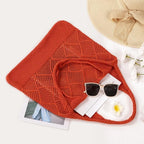 WantGor Crochet Bags, Beach Mesh Tote Bag Womens Shoulder Shopping Handbag Casual Travel Totes Bag Foldable Hobo Bags