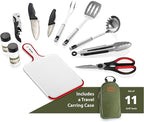 Wealers Camp Kitchen Cooking Utensil Set Travel Organizer Grill Accessories Portable Compact Gear for Backpacking BBQ Camping Hiking Travel Cookware Kit Water Resistant Case