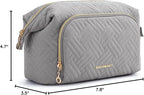 BAGSMART Travel Makeup Bag, Cosmetic Bag Small Make Up Organizer Case,Wide-open Pouch for Women Purse for Toiletries Accessories Brushes Grey