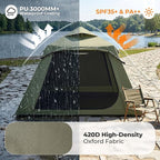 VINGLI Inflatable Camping Tent, All-Weather Inflatable Hot Tents with Stove Jack, Blow Up Tent for Camping with Mesh Doors & Windows, Inflatable Air Tents for Camping Adult
