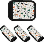 4 Pack Colored Fragments Luggage Handle Wrap, Detachable Luggage Tag, Neoprene Suitcase Wrap with Comfort Grip & Bright Identifier for Suitcase, Travel Bag, Sports Bag