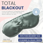 Blissy Silk Sleep Mask - Eye Sleeping Mask for Women & Men for Total Blackout - 100% Pure Mulberry Silk, 22 Momme 6a Fibers - Blindfold Sleep Mask Side Sleeper Eye Cover (Matcha)