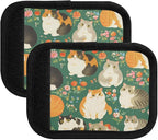 4 PC Luggage Handle Wrap Luggage Handle Covers Tags for Suitcase Bags Travel Luggage Handle Identifier Gripper Scottish Fold Cats Flowers Green