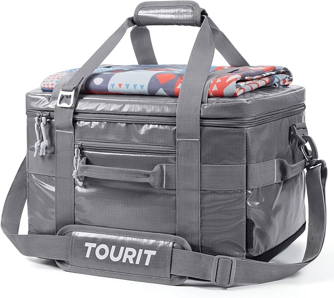 TOURIT Soft Sided Cooler Bag Insulated 30/48/60 Cans, Large Collapsible & Leakproof Ice Chest for Picnic, Beach, Camping, Travel
