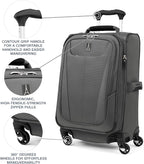 Travelpro Maxlite 5 Softside Expandable Luggage with 4 Spinner Wheels, Lightweight Suitcase, Men and Women, Shadow Grey, Carry-on 21-Inch