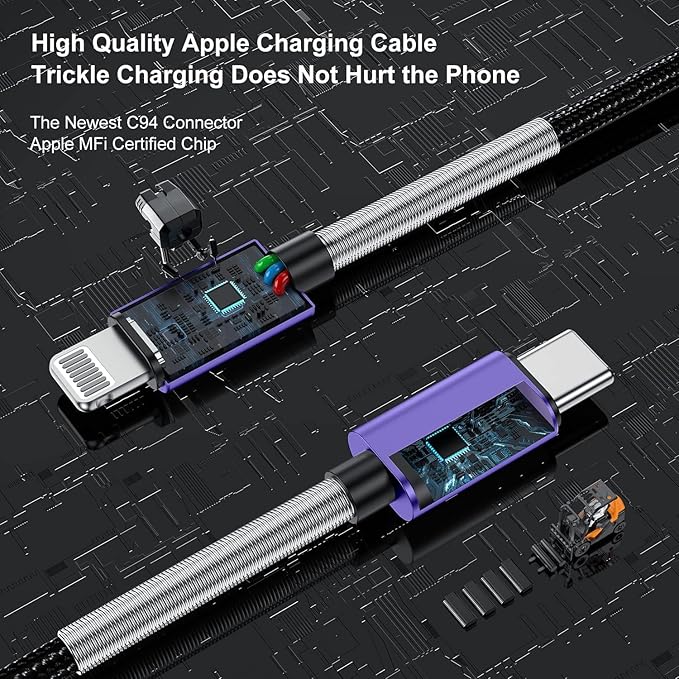 2Pack 10ft iPhone Fast Charger Cable, [Apple MFi Certified] Long USB C to Lightning Cable 10 Foot, High Fast 10 Feet Apple Charging Cord for Apple iPhone 14/14 Pro Max/13 Mini/12/11/XS/XR/8/7Plus,iPad