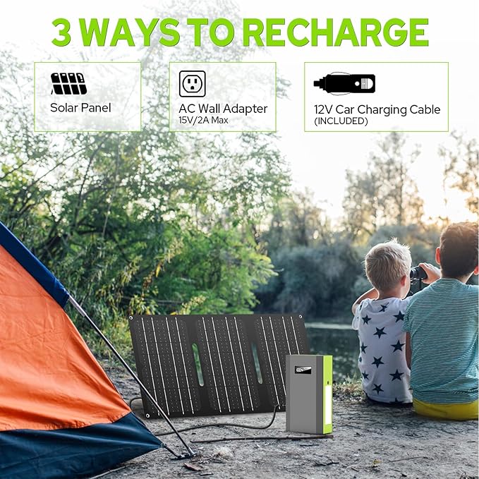 ZeroKor Portable Power Bank with AC Outlet, 65W External Battery Pack 24000mAh Portable Laptop Charger Portable Power Source Backup for Outdoor Tent Camping Home Office Smart Devices -Green