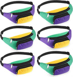 Abbylike 4th of July Fanny Packs Adjustable Waist Bags Party Outfit Accessories for Women Men Travelling Outdoors Cycling(Mardi Style,6 Pcs)
