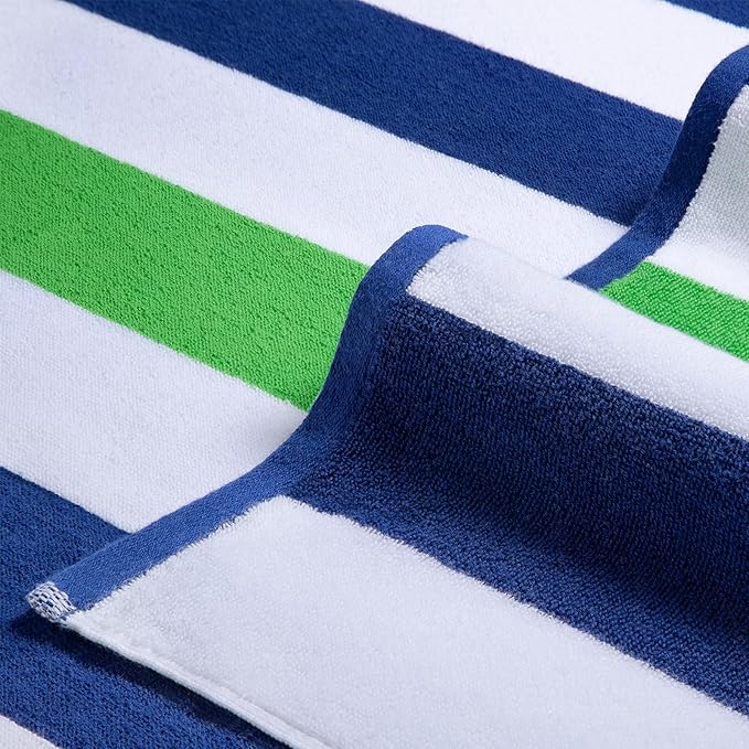 Bornbay Large Beach Towel Oversized - 40"X70" Big Cute Pool Towel, Extra Large Thick Grassgreen Beach Towels, XL Wide Fluffy Beach Towel Oversize, Giant Stripe Cotton Pool Towel for Adults