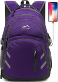 ProEtrade Extra Large Backpack Bookbag for College Laptop Travel, Fit Laptop Up to 17 inch with USB Charging Port Multi Compartment Anti theft, Gift for Women Men (Light Purple)