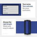 TRAVELY Luggage Straps - Particularly conspicuous & Secure - Incl. 4 Name Tags - Luggage Strap Ideal crosswise - [Set of 4]