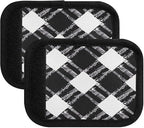 Qilmy Black and White Buffalo Grid Luggage Handle Wrap 4Pack Luggage Identifiers Tag Comfort Handle Grips Cover for Stroller Suitcase Bag Airplane Travel Accessories1317
