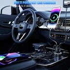 USB C Car Charger, 78W 4 Port Fast Charging Car Phone Charger Adapter with Voltage Monitor, Metal PD PPS Dual USB C Car USB Adapter for iPhone 17 16 15 Pro, iPad, Samsung Glaxy, Android