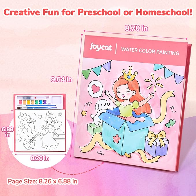 JoyCat Paint with Water Coloring Books for Toddlers, Watercolor Painting Sets for Kids Ages 3-5 4-8, Arts and Crafts Drawing Activities Toy Birthday Gifts for Boys Girls (Party)