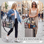Abbylike Clear Bag Large Heavy Duty Tote for Stadium Events 20" Duffle Transparent Gym Bag for Sport Event Travel Makeup Work