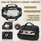 RAINSMORE Mens Laptop Bag PU Leather Messenger Bag 15.6 Inch Briefcase Vintage Computer Satchel Bag for Work Business