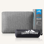 Travel Pillow Memory Foam Pillows, Camping Pillow-Compressible Medium Firm, Breathable Cover, Ideal Backpacking Hiking, Bed Pillows, Airplane and Car (Dark Grey, M)