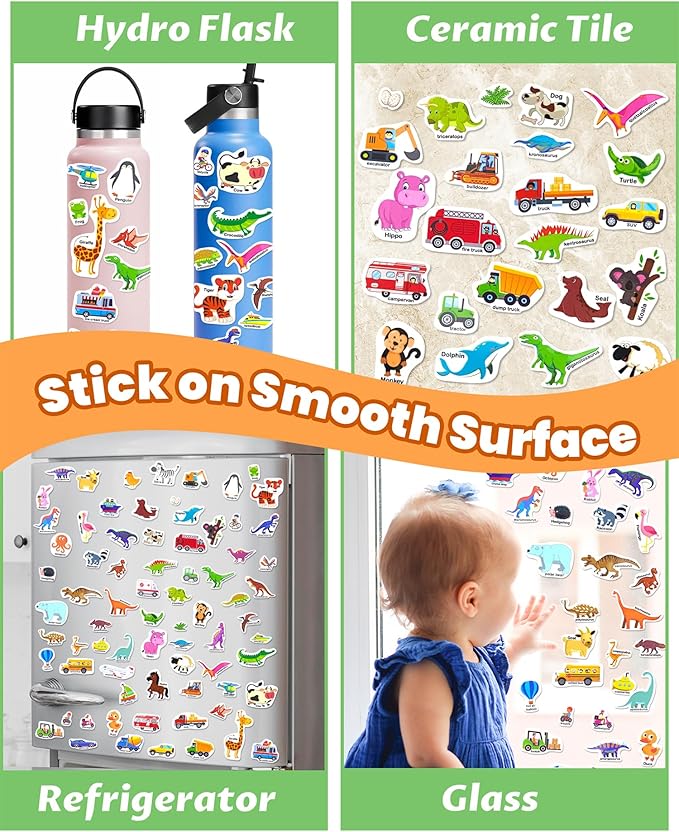 Walenced Reusable Sticker Book for Toddlers, Stickers for Kids, Toddler Sticker Book, Toddler Craft Activities, Toddler Travel Toys Boy Girl Birthday Gifts