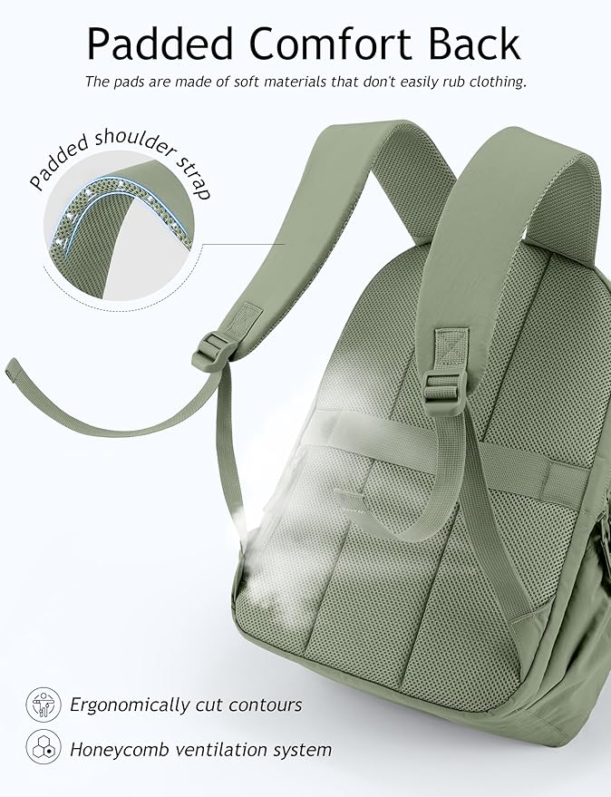 Uselike Travel Backpack for Women, 15.6 Inch Laptop Backpack, Quilted College Bookbag, Cute Work Backpacks, Water Resistant