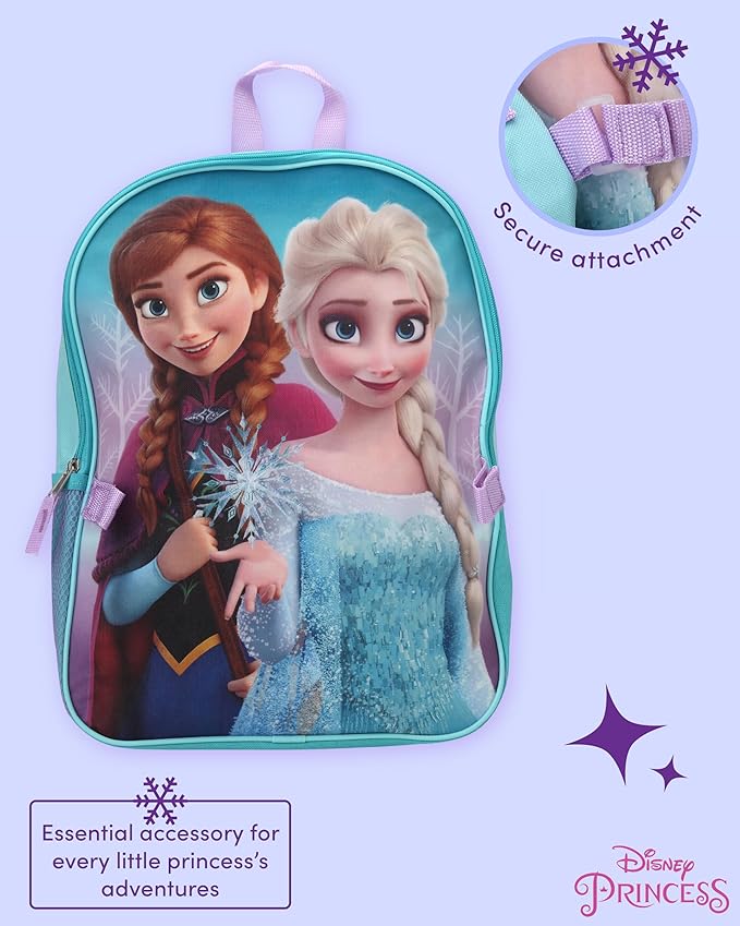 Fast Forward Disney Frozen Girls Backpack and Lunch Box Set - 2 Piece 15 Inch School Backpack With Detachable Lunch Bag Set, Size One Size, Frozen Round Lunch