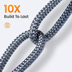 AINOPE 2-Pack USB to USB C Cable 3.1A Fast Charge, [3.3FT+10FT] Right Angle Type C Charging Cable, Durable Nylon Braided USB C Cable Fast Charge Compatible Galaxy S10 S9 S8 Plus S21, LG V30,V20,G6
