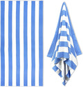 HENBAY Large Oversized Beach Towel - 35 x 70 Inch Microfiber Pool Towel, Blue Striped Quick Dry Cabana Swim Towel