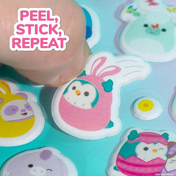 Original Squishmallows Puffy Stickers, 33 Stationery Stickers, Spring Theme