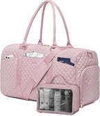 Women Weekender Travel Duffle Bag: Travel Duffel Overnight Bags with Shoe Compartment Large Carry on Tote with Toiletry Bag Weekend Traveling Yoga Gym Hospital Bag for Women with Wet Pocket Pink