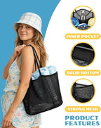 Beach Tote Bag for Women – Waterproof Mesh Tote Bag, Large Capacity Sandproof Beach Bags for Travel