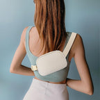 Fleece Fanny pack with Adjustable Strap for Women and Men Crossbody Bag Bum Bag, Waist Pack for Hiking Workout Sports Travel Beige