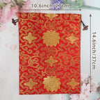 Ouyatoyu 3pcs Embroidered Silk Flower Design Jacquard Travel Bags - Laundry, Shoe, Lingerie & Underwear Storage for Men & Women - Washable Cloth Shoe Bags