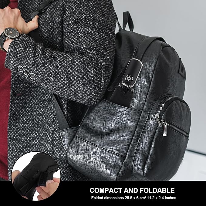 Compact Travel Umbrella for Purse - Flat Handle, Waterproof for Light Rain