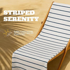 White Classic Cotton Pool Towels Oversized 30 x 60 Inches, Ultra Absorbent and Low Lint Striped Beach Towels for Adults, Stripes Design Luxury Extra Large Bath Towels, Navy Blue, 4 Pack