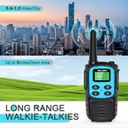 MaxTalker Walkie Talkies Long Range for Adults, Rechargeable Walkie Talkies 6 Pack with 22 FRS Channels, 2 Way Radios, NOAA, Li-ion Battery, LED Flashlight, VOX Gift for Family Hiking Camping