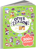Otter Season 300+ Sticker Book for Kids by Cupkin - Arts & Crafts Activity Book, Stickers, 8 Scenes & Coloring Pages - Road Trip Essentials, Travel Essentials for Ages 2-8 - Spiral Bound