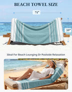 LANE LINEN Beach Towels 6 Pack - Oversized & Pre-Washed Large Beach Towel Set - Stylish Pool Towels for Adults, Quick Dry, Soft & Lightweight Lightweight Travel Towel Pack, 39"x71" - Coastal Harmony