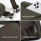 ODODOS Unisex Mini Belt Bag with Adjustable Strap Small Fanny Pack for Workout Running Traveling Hiking, Turkish Coffee