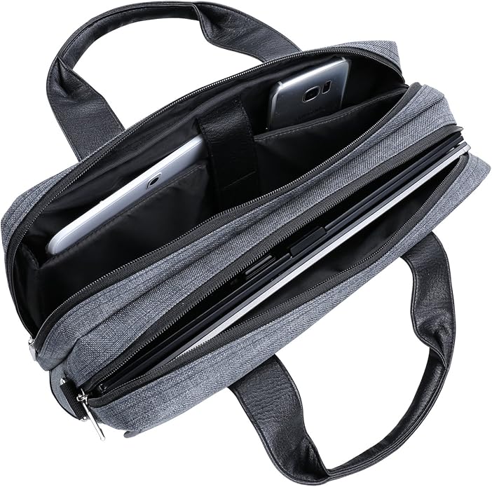 Vangoddy Laptop Bag Crossbody Messenger Water Resistant Shoulder Briefcase Professional Computer Case Gray for Work, Commute