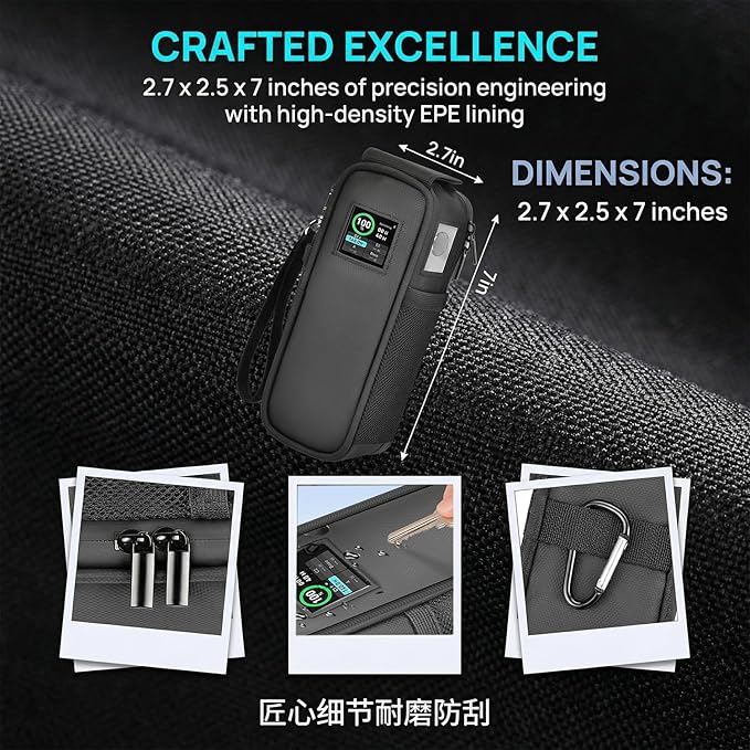 Case Compatible with Anker Prime 27,650mah Power Bank 250w, Laptop Phone Computer Battery Chargers Travel Carrying Holder for Portable Charger Fast Charging &USB Cables, Adapters (Bag Only)