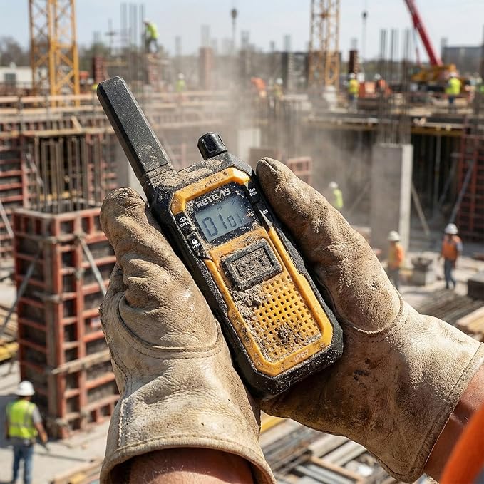 Retevis RB48 FRS Walkie Talkies Long Range, Rugged & IP67 Waterproof & Floating, Mil-Standards 810H Two Way Radio, Heavy-Duty, NOAA, Rechargeable, 20hr Battery, Emergency Radio(2 Pack)