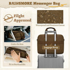 Mens Laptop Messenger Bag Canvas Briefcase Waterproof Vintage Computer Bag Shoulder Bag Satchel Bags for Work College Travel