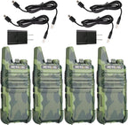 Retevis RT22 Walkie Talkies Rechargeable, Voice Activated, Emergency Alarm, Outdoor Cruise Ship ATV Hunting Skiing Handheld Two Way Radio Walkie-Talkies (4 Pack,Camouflage)