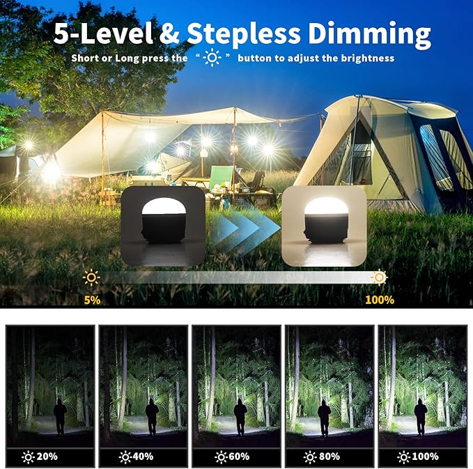 YINGWOND LED Camping Lantern Rechargeable 1000LM,4 Modes,Portable Tent Light Built-in 4000mAh Battery,Waterproof Emergency Light for Hurricane,Outdoors,Hiking,Outages