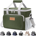 Lifewit Medium Lunch Bag, Insulated Lunch Box, Soft Cooler Cooling Tote for Adult Men Women, Gray and Green 12-Can (9L)