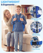 VASCHY Boy Kids Backpack & Lunch Bag Set, 2-in-1 School Bookbag with Insulated Lunch Box for Preschool, Daycare, Kindergarten & Elementary School – Construction Trucks